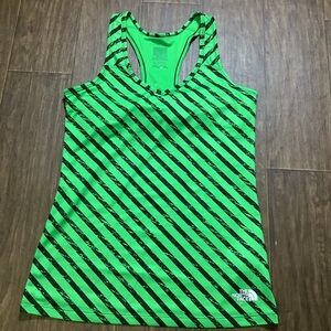 The North Face Women's Green Striped Tank Top Large
